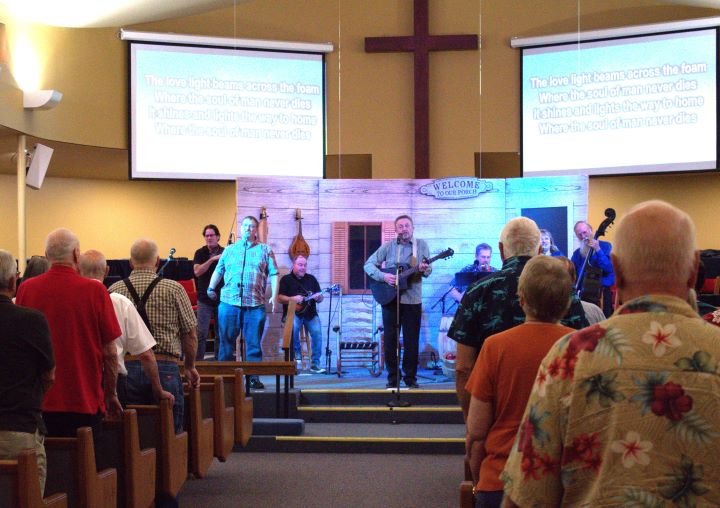 Front Porch Gospel worship photograph from the KCMC church website